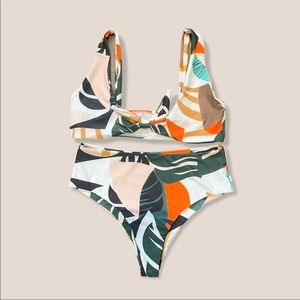 Matching Tropical Swim Suit Set